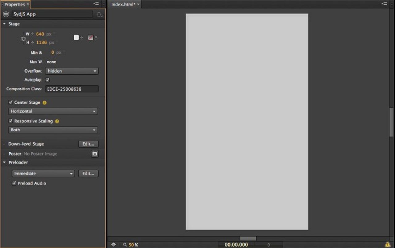 Edge animate blank canvas