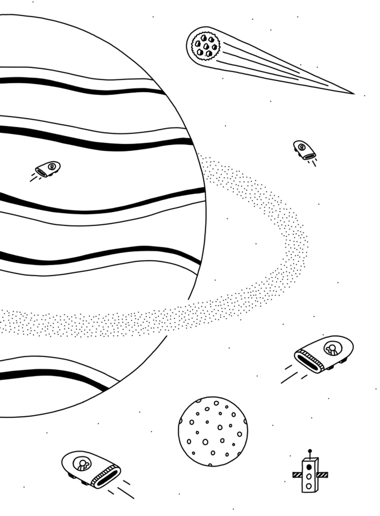 Space traffic Illustration